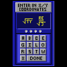 a calculator that says enter in x / y coordinates on the screen