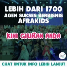 a poster for lebih dari 1700 agen sukses berbisnis afrakids