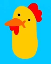 a cartoon chicken with a red crest on its head