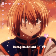 a picture of a girl with the words kurapika de lou on the bottom