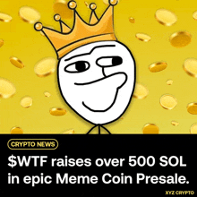 a cartoon of a stick figure with a crown on his head and the words crypto news on the bottom