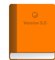 an orange book with the words version 5.0 on the cover