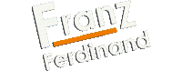 a logo for franz ferdinand with a orange stripe