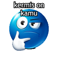 a blue smiley face with the words kernis on kamu written on it