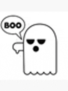 a cartoon ghost with a speech bubble that says boo .