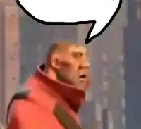 a cartoon character with a speech bubble over his head .