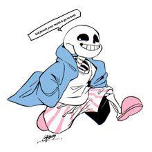 a drawing of a skeleton with the words kid brush your teeth and go to bed