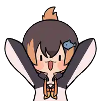 a cartoon character with a fish on her forehead