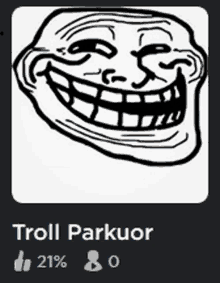 a picture of a troll parkuor with a thumbs up .