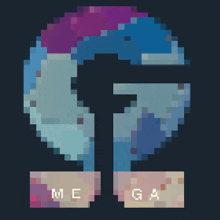 a pixel art of a circle with the letter g in the center