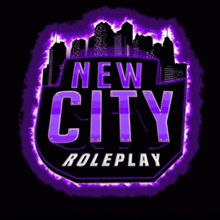 a purple logo for a video game called new city roleplay