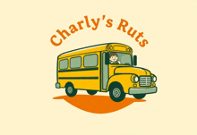 charly 's ruts logo showing a yellow school bus