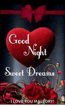 a picture of a heart with the words good night sweet dreams on it