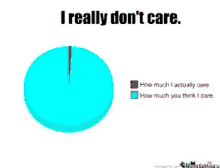 a pie chart with the words i really don 't care