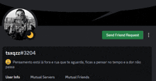 a screenshot of a person 's profile with the send friend request button