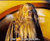 a man with long hair and a beard is saying one haze to rule them all