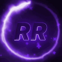 a purple circle with the letter rr in the center