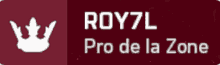 roy7l pro de la zone logo on a red background