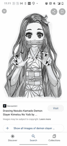 a screenshot of a drawing of nezuko kamado demon slayer