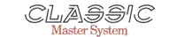 a logo for classic master system is shown in black and red