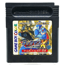 a nintendo game boy color cartridge for a video game called rockman x