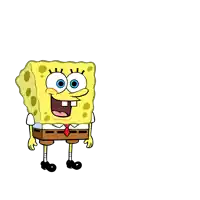 a cartoon character named spongebob is smiling and wearing a red tie