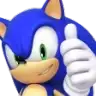 sonic the hedgehog is giving a thumbs up .