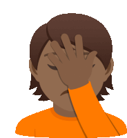 a person covering their face with their hand