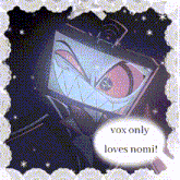 a picture of a cartoon character with the words " vox only loves nomi "