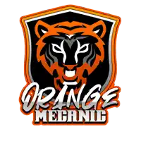 a logo for orange mechanic with a tiger in the center