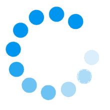 a circle of blue circles with a white background