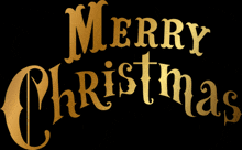 a black background with gold letters that say merry christmas