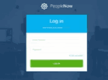 a blue and white login page for peoplenow