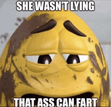 a picture of a banana with the caption she wasn t lying that ass can fart