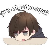 a cartoon of a boy with the words hay alguien aqui written above him