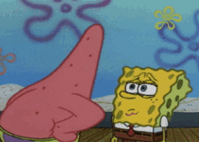 patrick and spongebob from spongebob squarepants are talking to each other