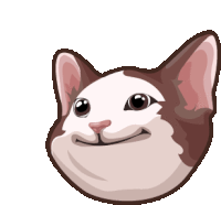 a cartoon drawing of a cat 's head with a smiley face