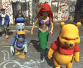 a group of cartoon characters including donald duck ariel and winnie pooh