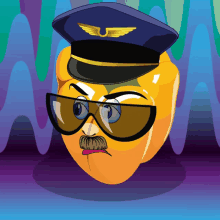 a cartoon illustration of a pepper wearing a captain 's hat and sunglasses