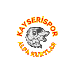 a logo for kayserispor alfa kurtlar with a wolf head in the center