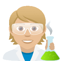 a cartoon of a scientist wearing goggles and holding a beaker of green liquid