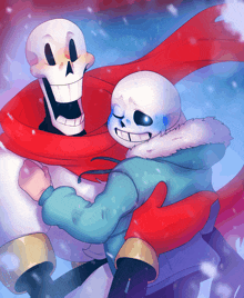 a drawing of two skeletons hugging each other