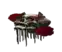 a blurry picture of a gun with blood coming out of it and roses .