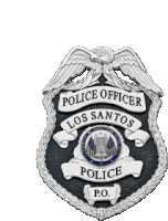 a los santos police officer badge with an eagle on top