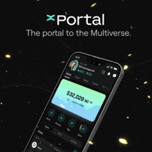 a phone with a screen that says xportal the portal to the multiverse on it