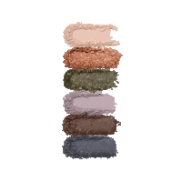 a row of different colored eye shadows are lined up in a row