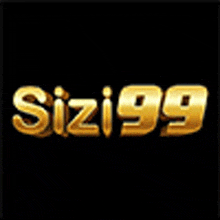 a gold logo on a black background that says siz199