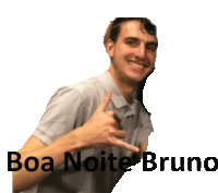 a picture of a man with the words boa noite bruno