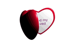 a red and white heart with the words read my ved written on it