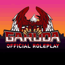 a logo for garuda official roleplay with a bald eagle